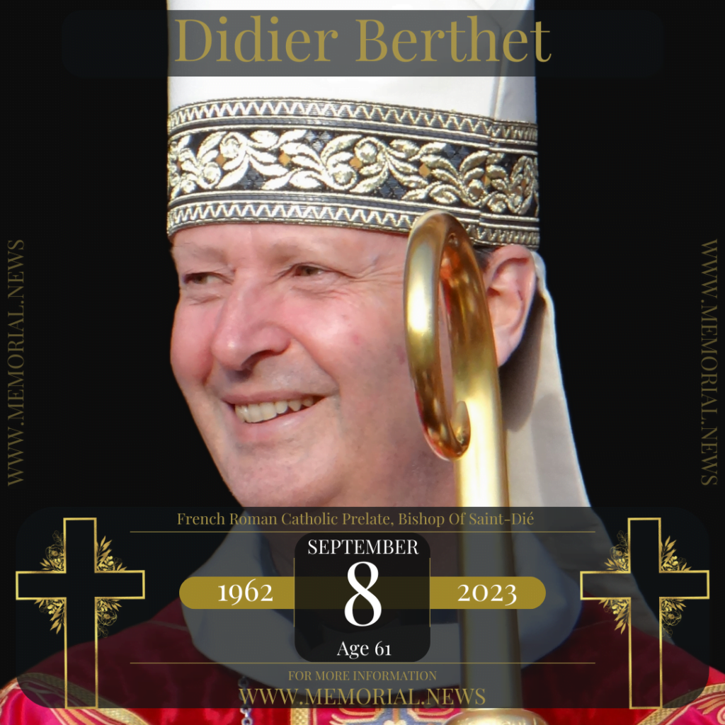 Portrait of Didier Berthet, Bishop of Saint-Dié, in his episcopal attire.