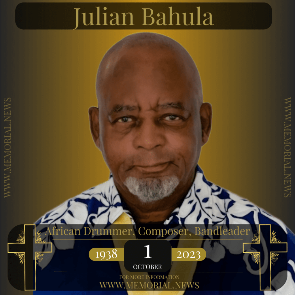 Julian Bahula, legendary South African drummer, during a vibrant performance, embodying African jazz rhythms.