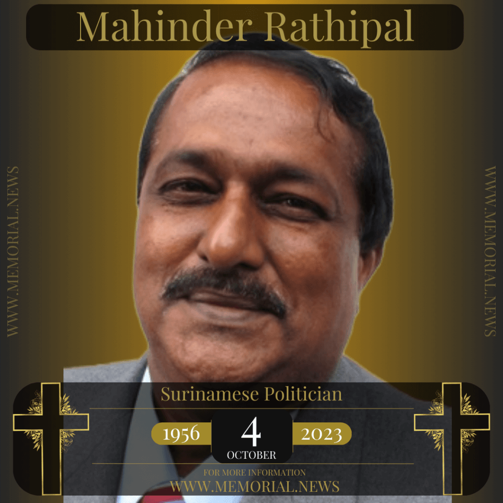 Mahinderpersad Rathipal, prominent Surinamese politician, dedicated public servant, influential figure in Suriname politics, advocate for social justice.